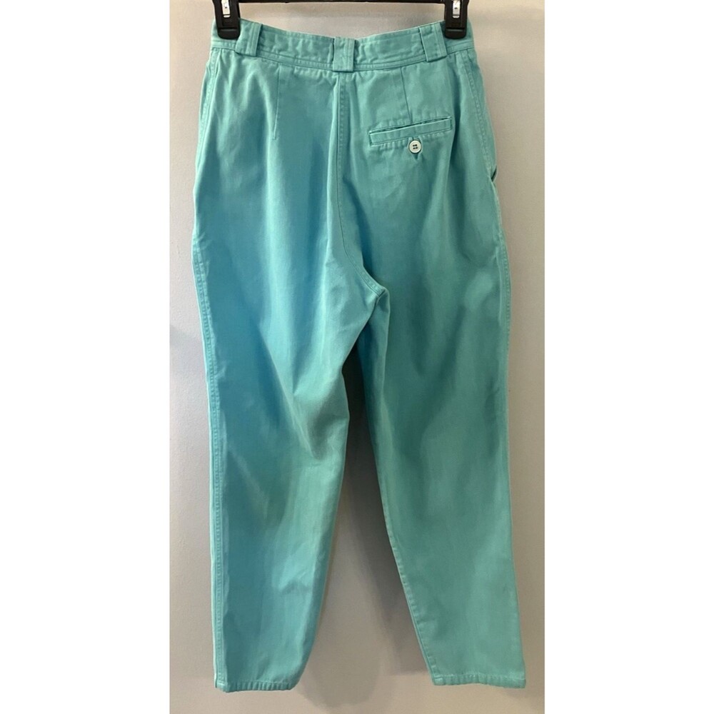 Womens 90's Pleated Front Aqua Tapered leg Pants Size 8/10 - Picture 5 of 5